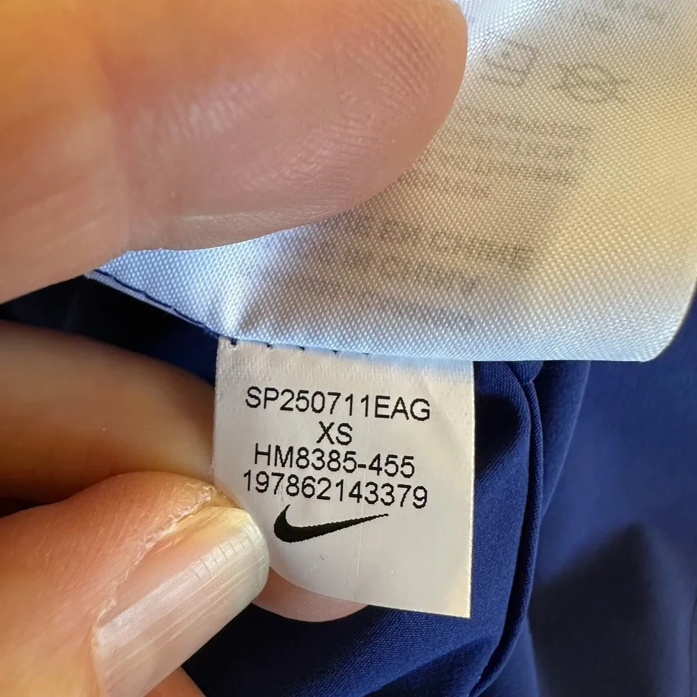 Nike‎ 24.7 Dri-FIT Womens Oversized Button Up Shirt Blue HM8385-455 XS